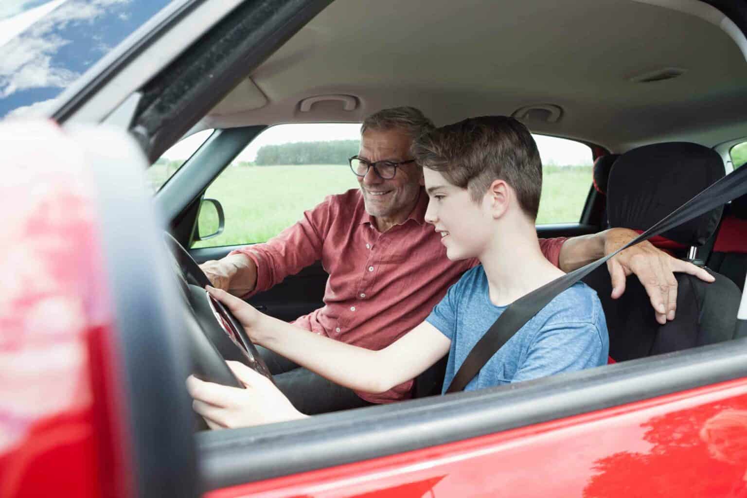 a teen driver with a parent in the passengers seat