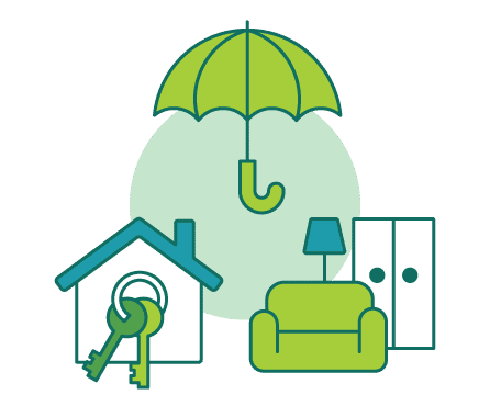 Renters insurance protects your personal belongings inside your home.