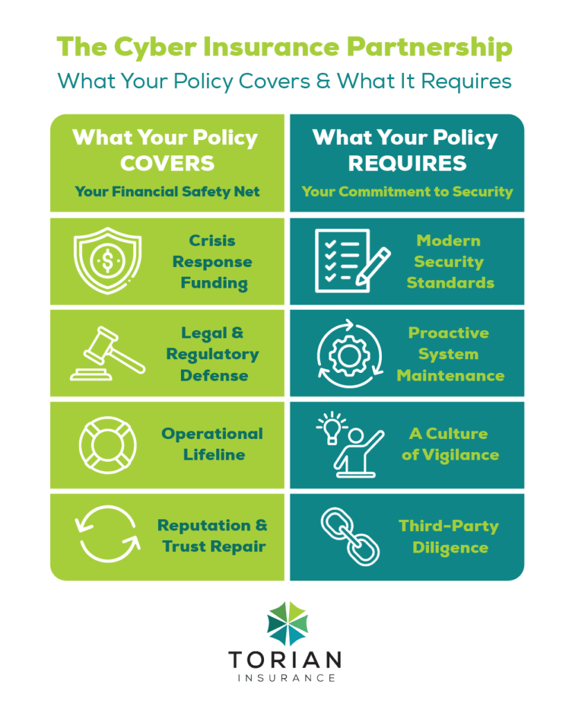 Cyber insurance policy overview: coverage details and requirements for optimal security.