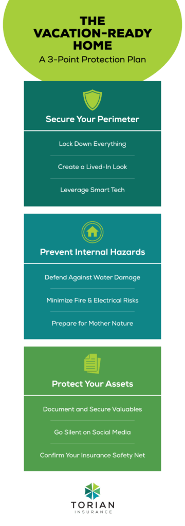 Vacation home safety guide with key tips for securing your property and assets.
