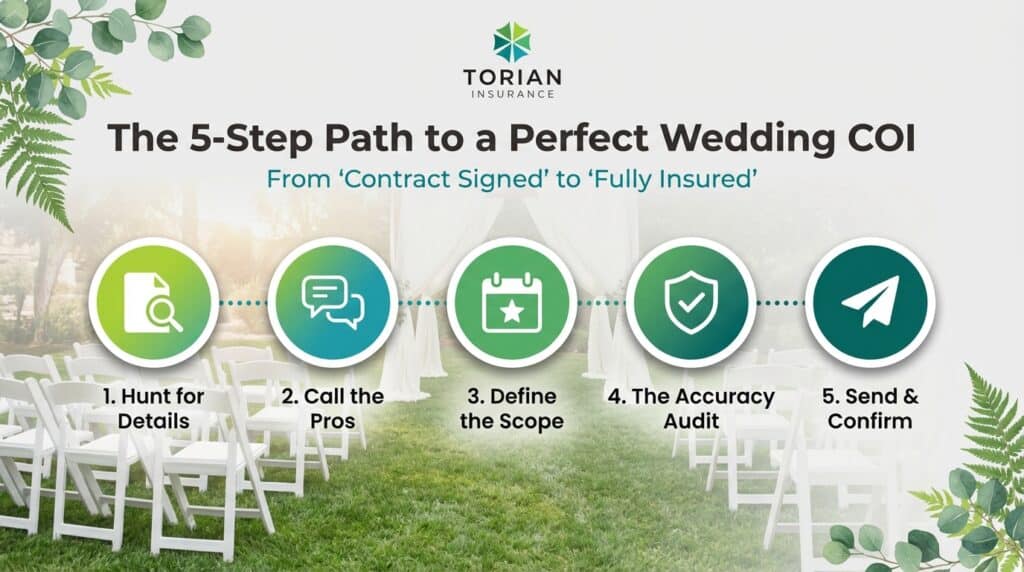 Essential steps to obtain a perfect wedding Certificate of Insurance (COI).