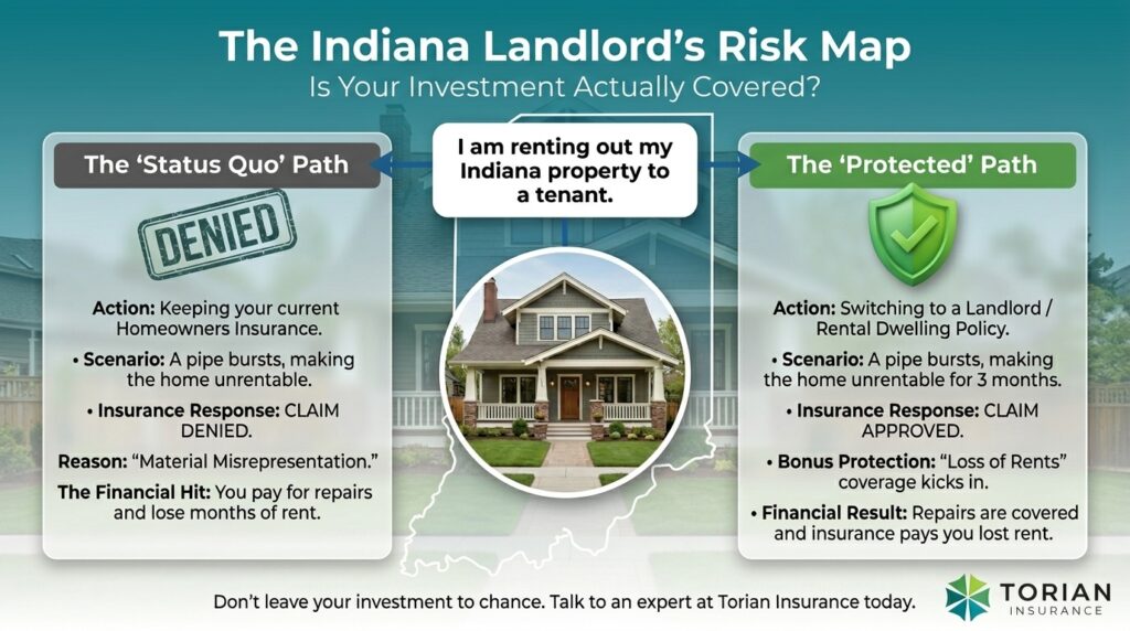 Indiana landlord risk map showing coverage options for rental property insurance.