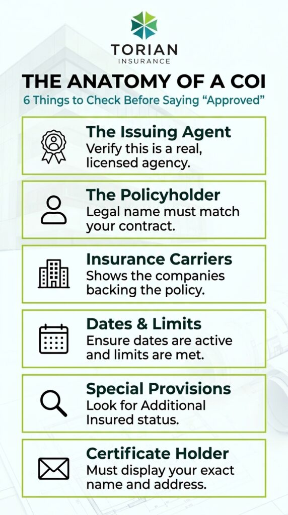 Understanding a Certificate of Insurance: Key components and checks to ensure coverage.