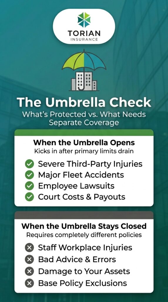 Comprehensive guide on commercial umbrella insurance coverage and exclusions.