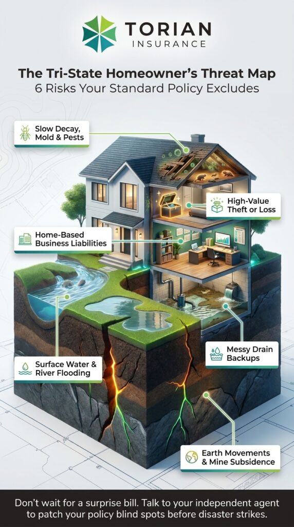 Homeowners should know what standard homeowners insurance doesnt cover on this threat map.