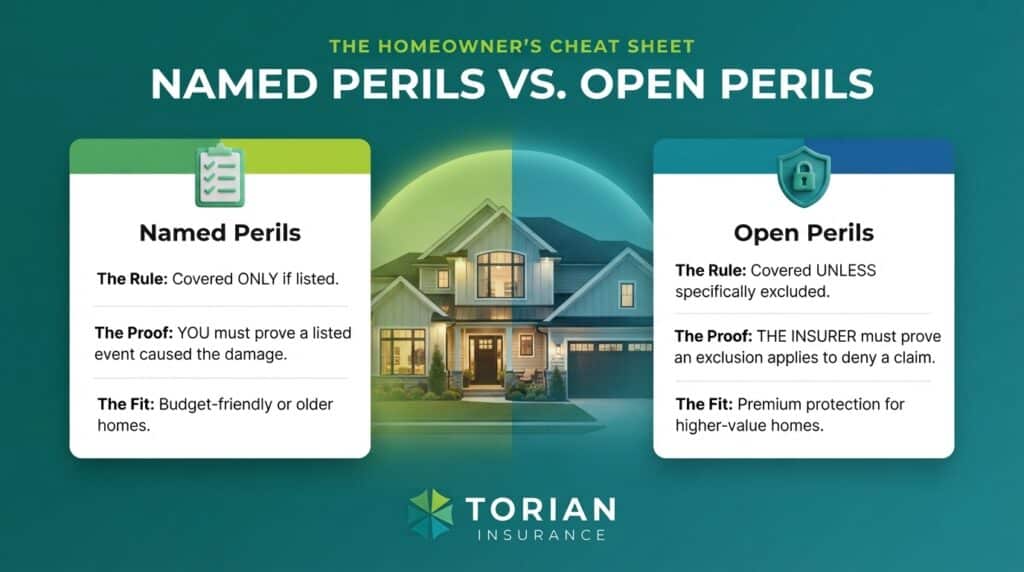Compare named perils vs open perils in home insurance for better coverage decisions.