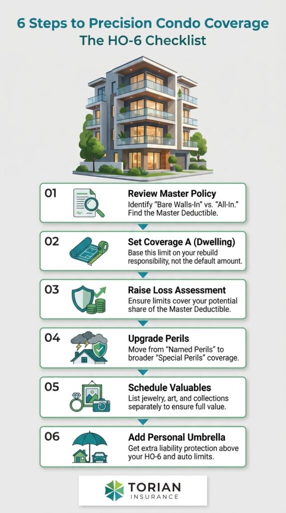 Essential condo insurance checklist for optimal HO-6 coverage and protection.